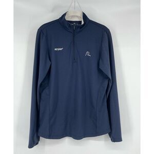 Rhoback Womens 1/4 Zip Pullover Navy Blue Long Sleeve Stryker Logo Size Medium